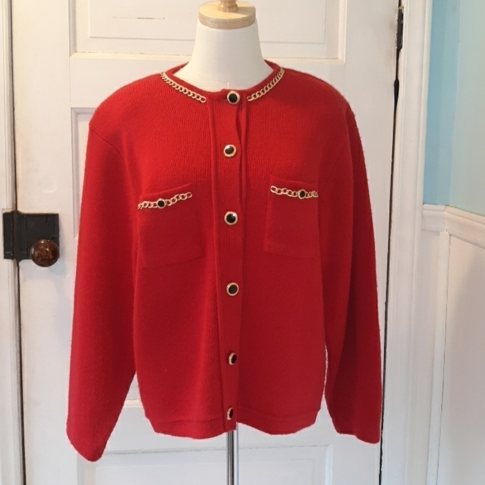 Karen Scott large vintage 1980s red sweater